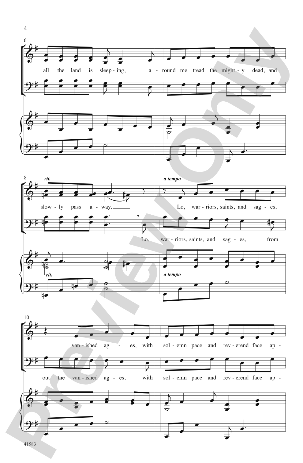 When Midnight Mists Are Creeping: SATB Choral Octavo