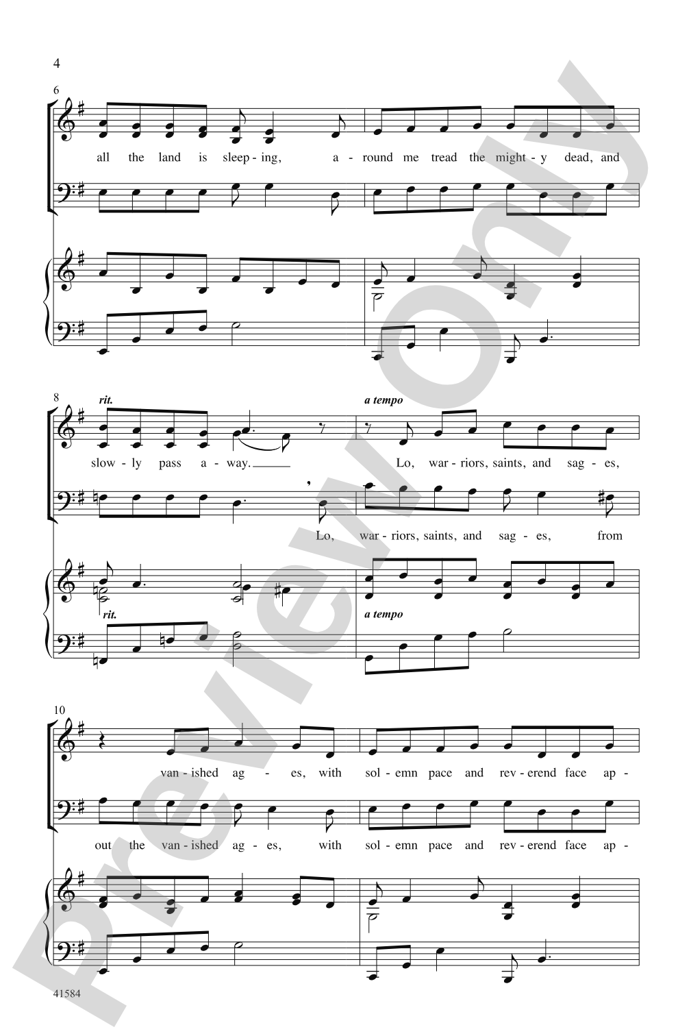 When Midnight Mists Are Creeping: SAB Choral Octavo
