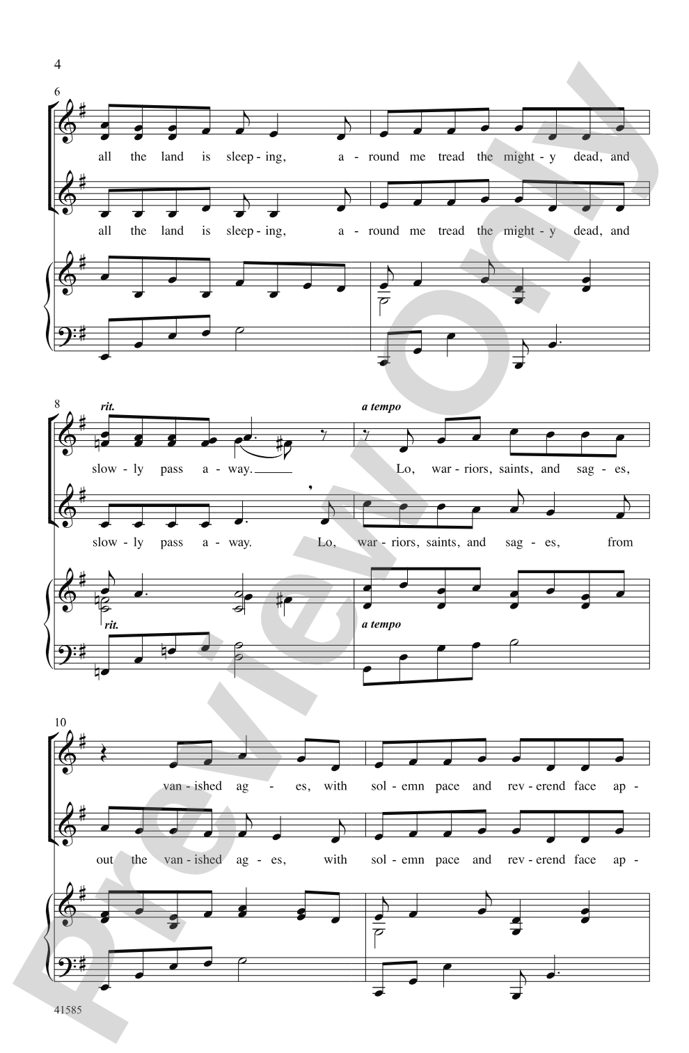 When Midnight Mists Are Creeping: SSA Choral Octavo