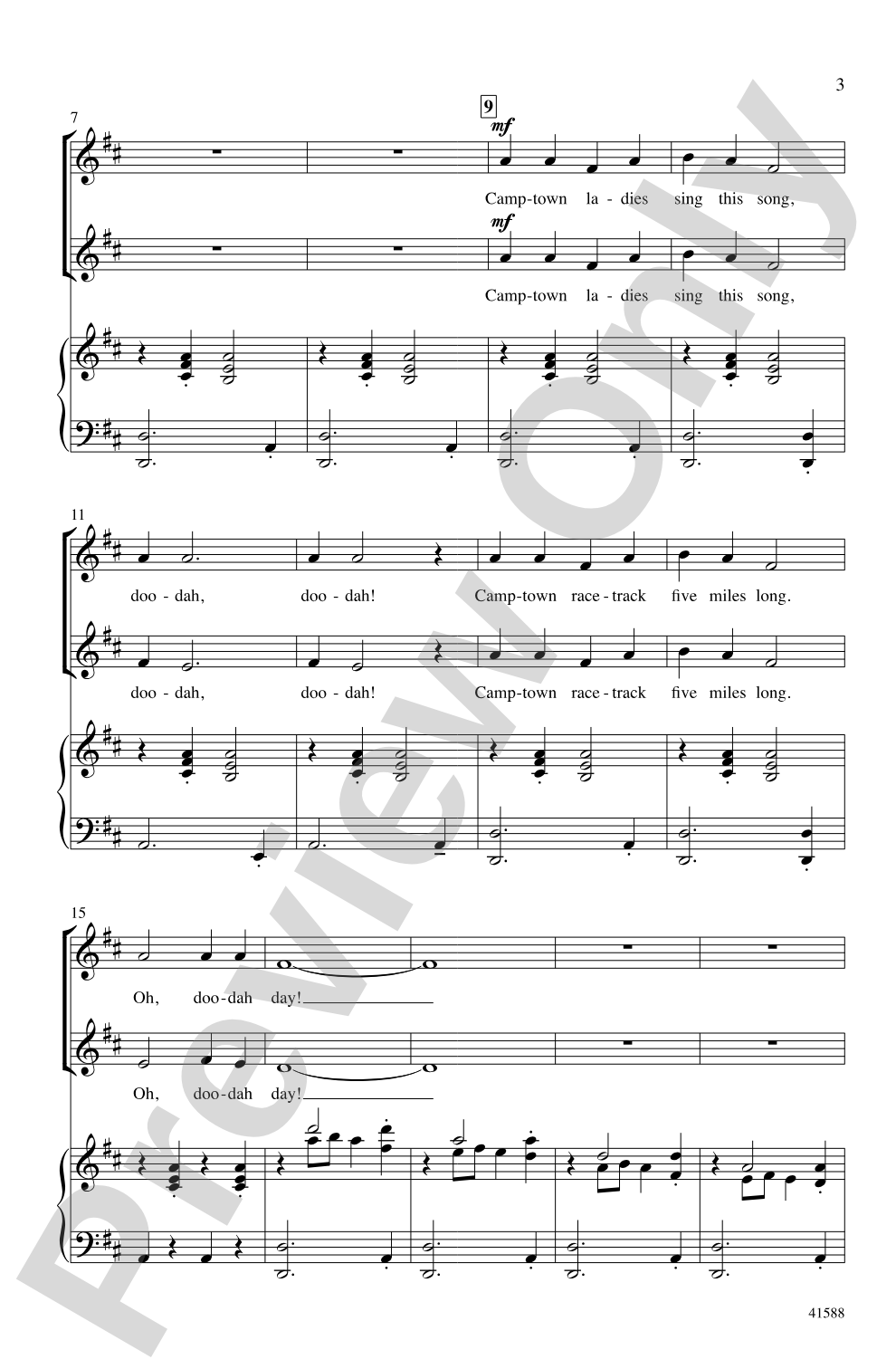 Camptown Races: SSA Choral Octavo