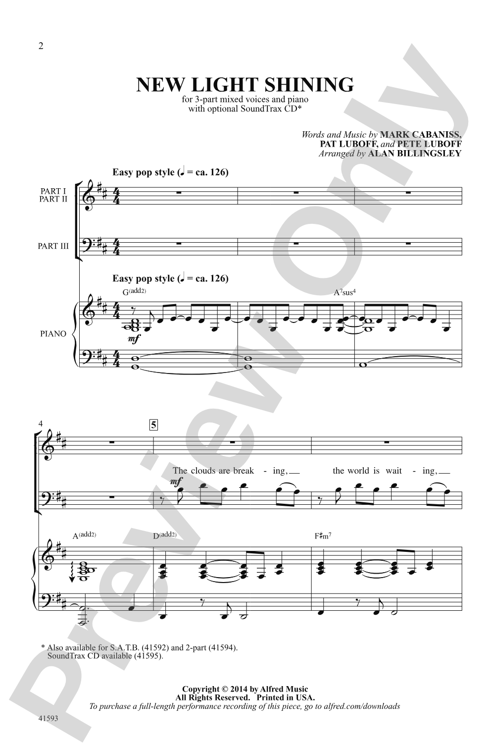 New Light Shining: 3-Part Mixed Choral Octavo