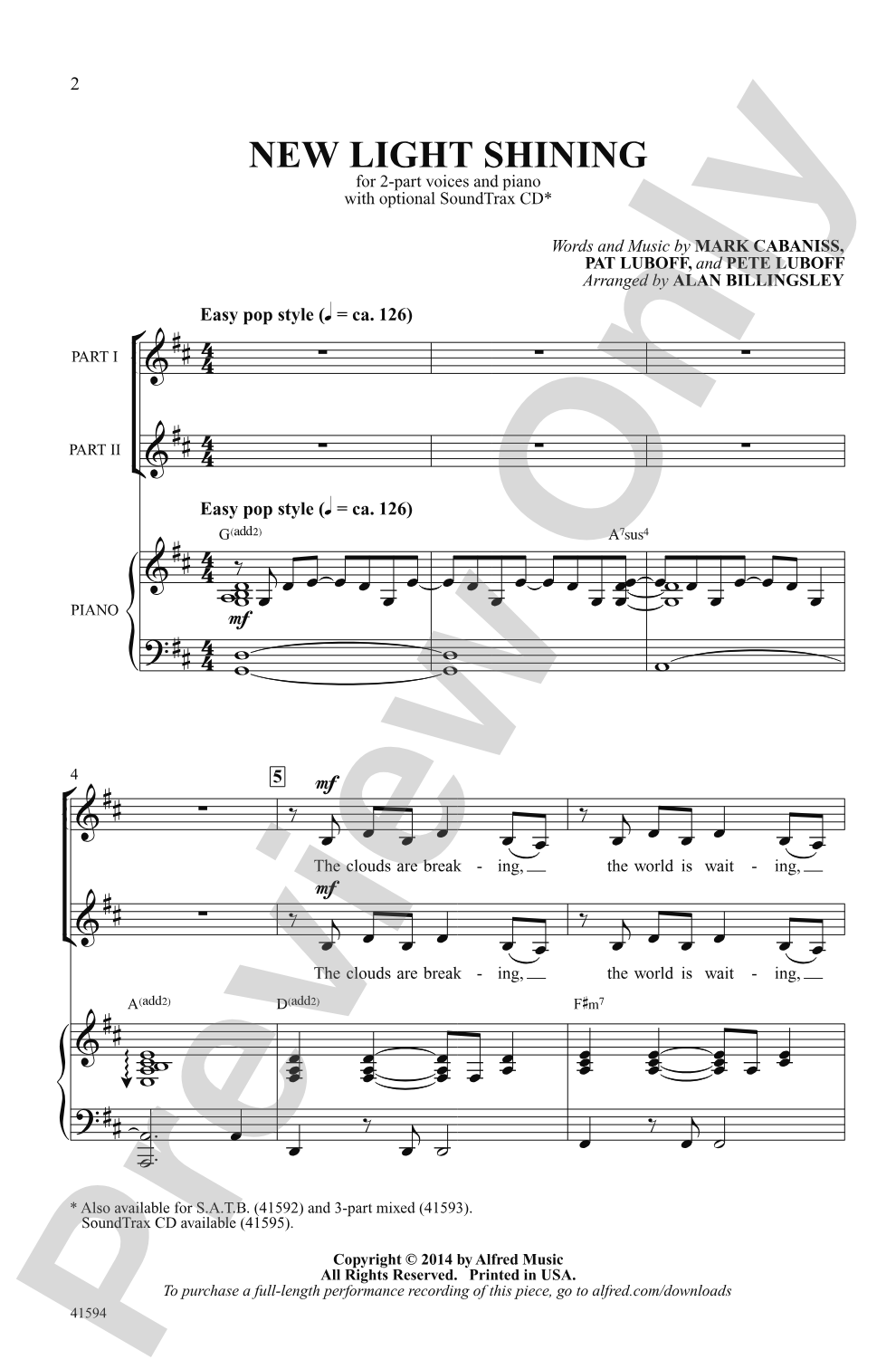 New Light Shining: 2-Part Choral Octavo