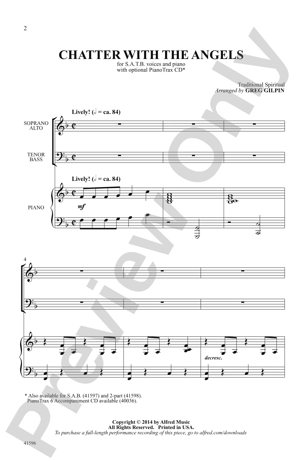 Chatter with the Angels: SATB Choral Octavo
