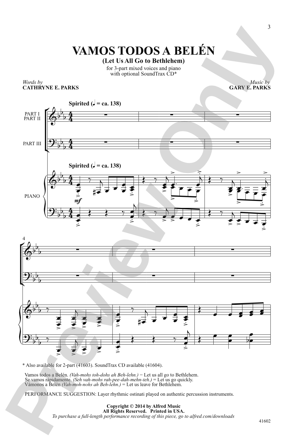 Vamos Todos a Belén: 3-Part Mixed Choral Octavo