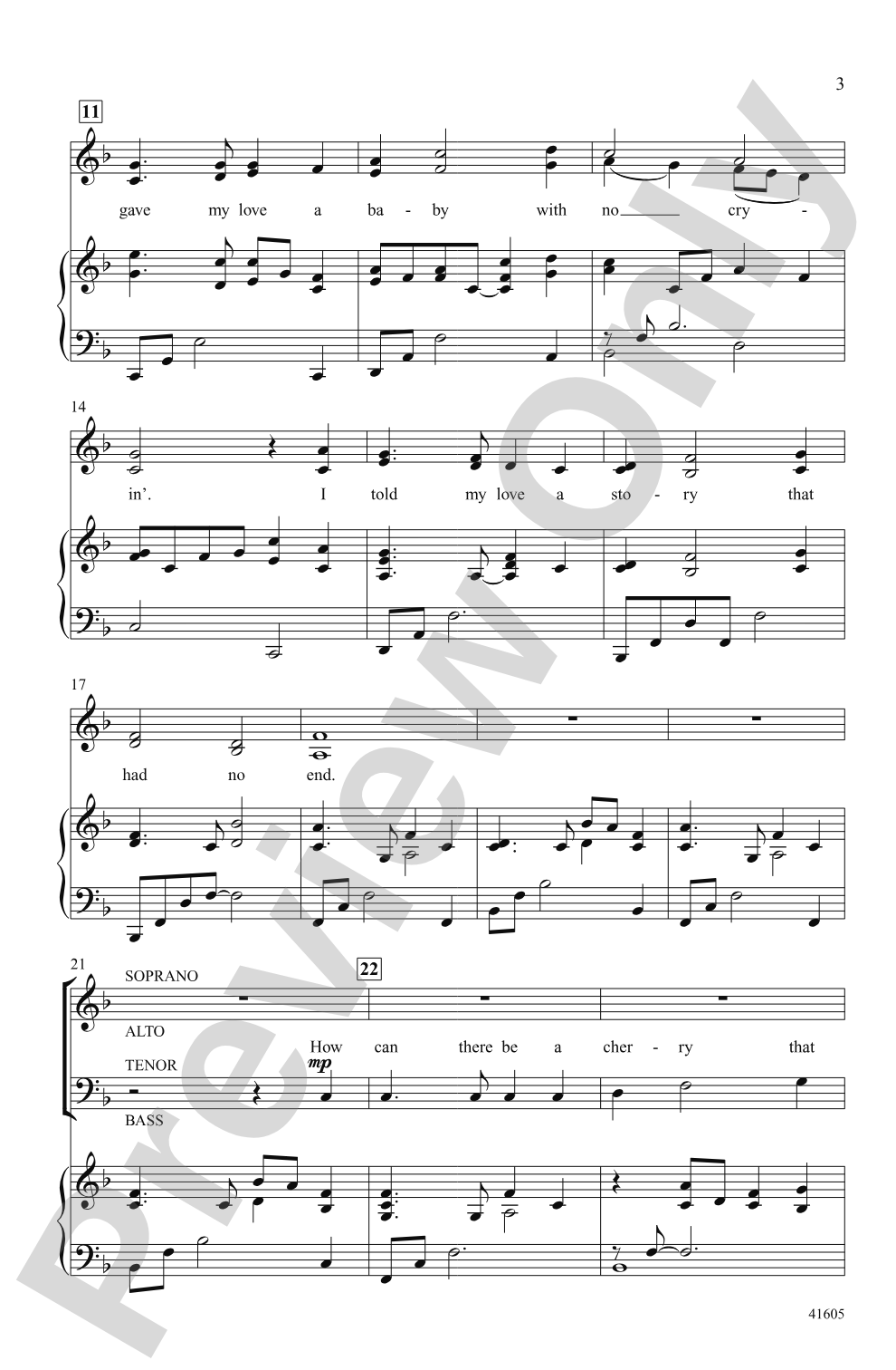 I Gave My Love a Cherry: SATB Choral Octavo