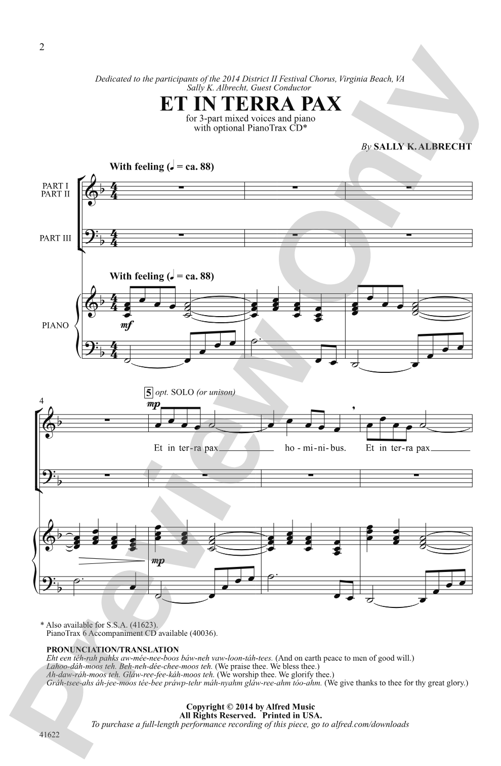 Et in Terra Pax: 3-Part Mixed Choral Octavo