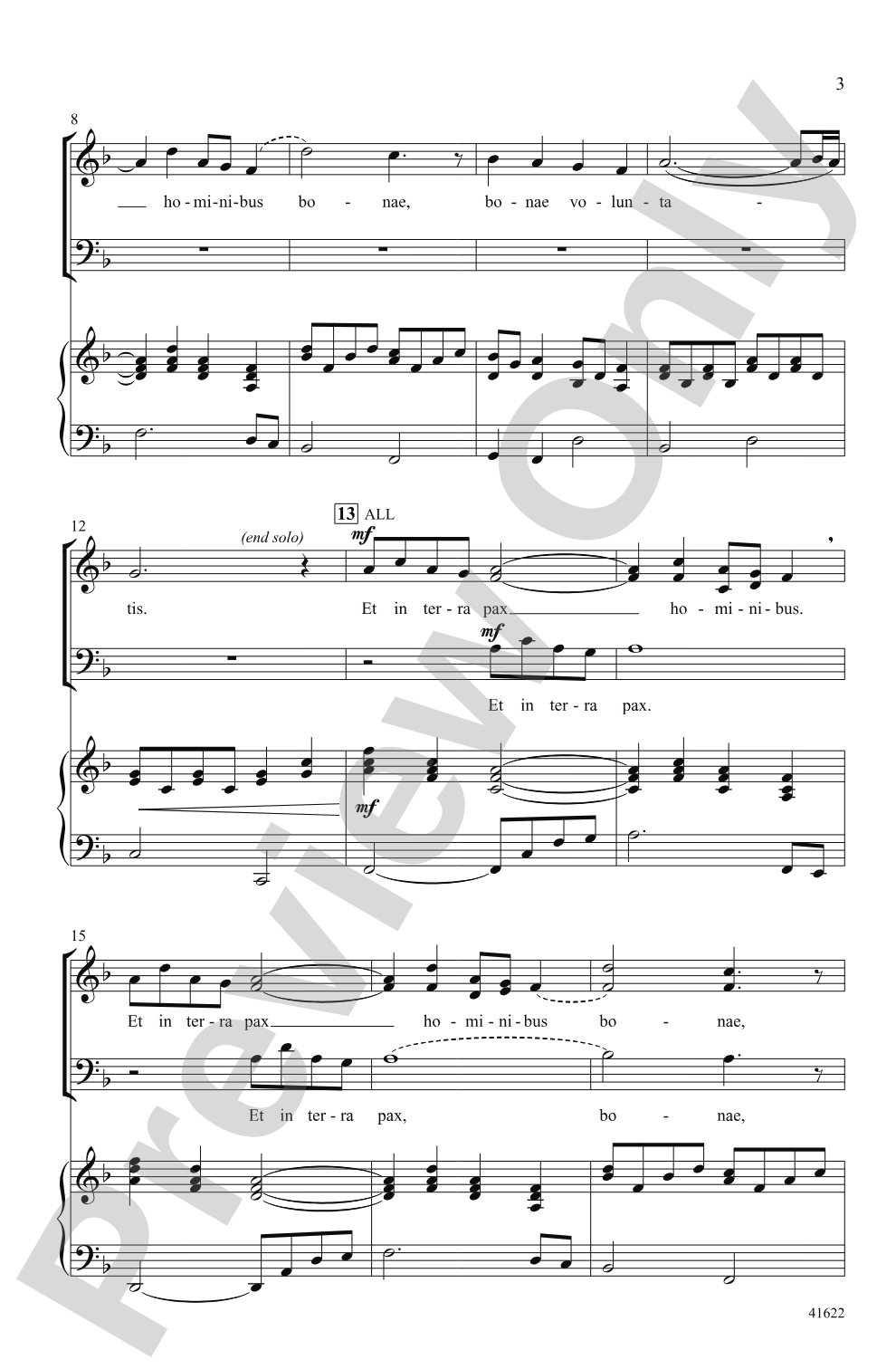 Et in Terra Pax: 3-Part Mixed Choral Octavo