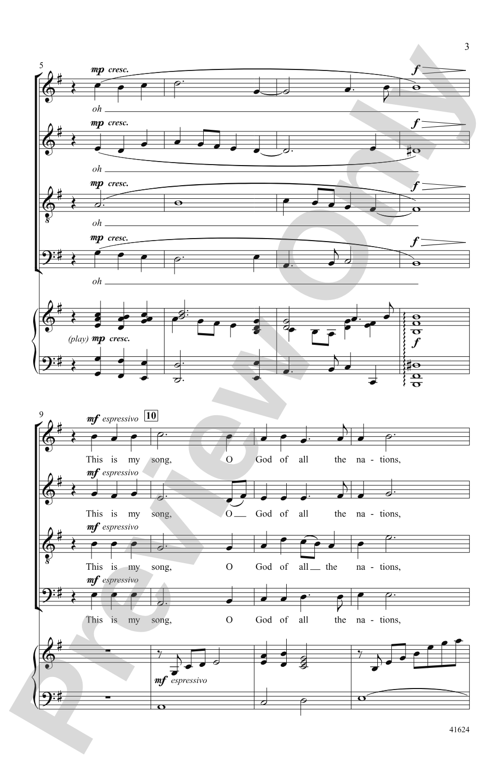Song of Peace: SATB Choral Octavo