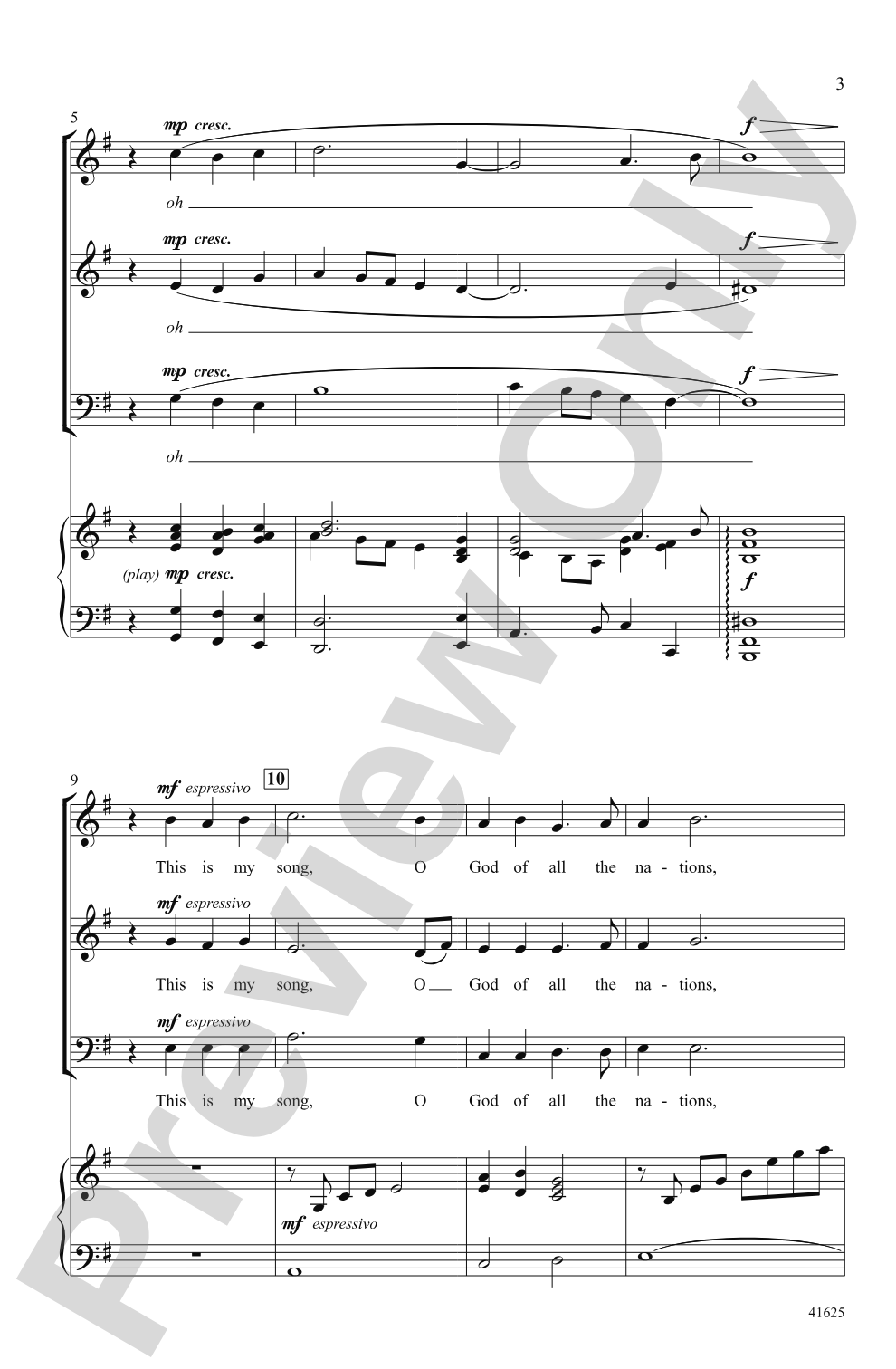Song of Peace: SAB Choral Octavo