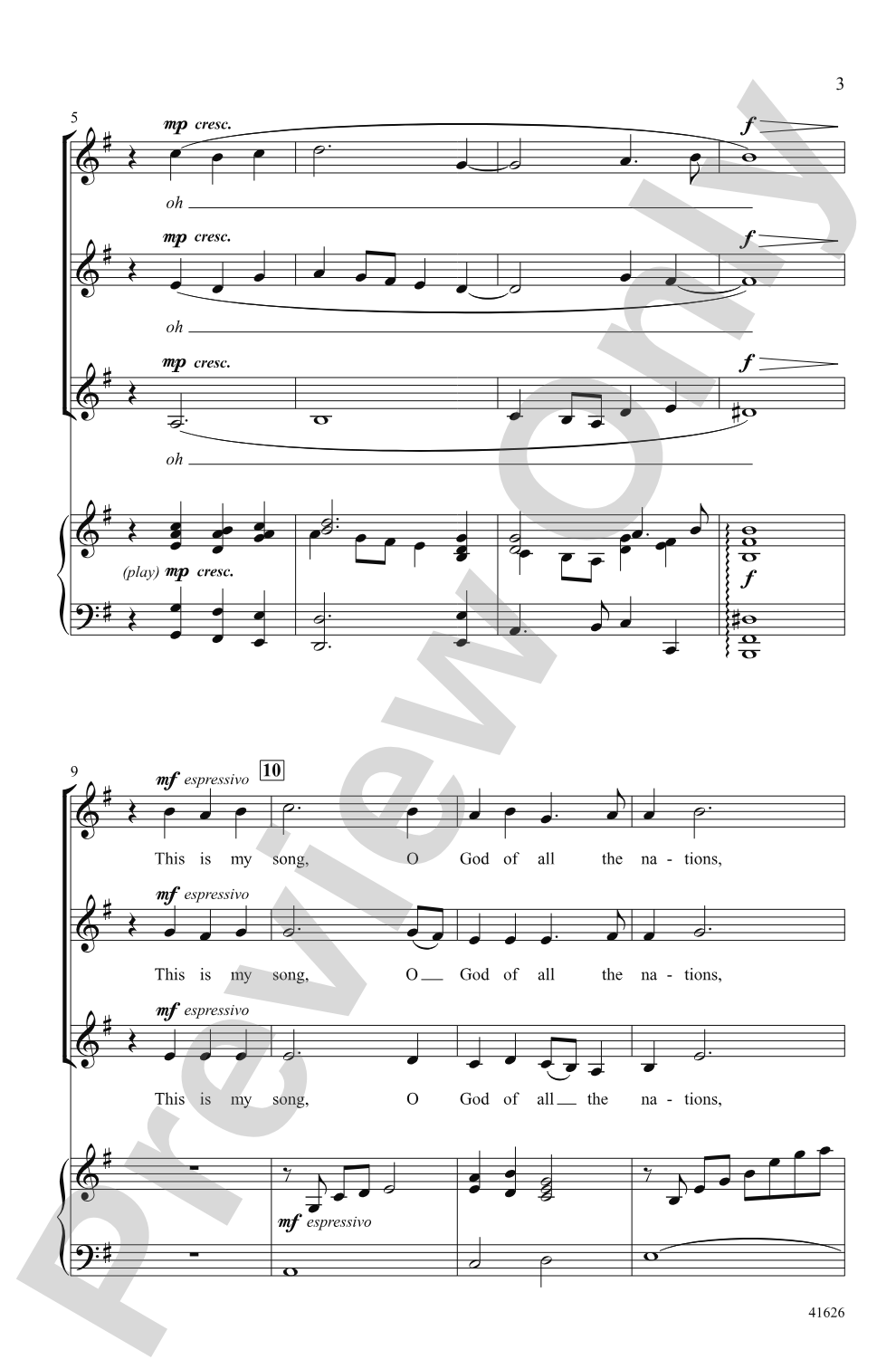 Song of Peace: SSA Choral Octavo