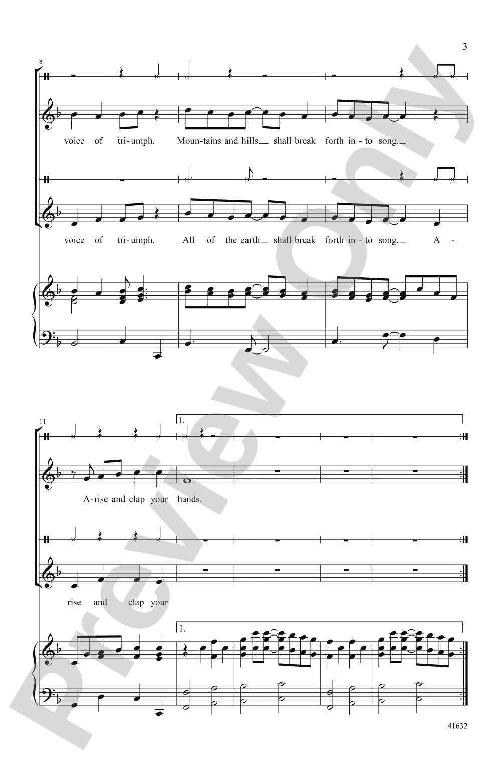 Arise and Clap Your Hands: 2-Part / SSA Choral Octavo