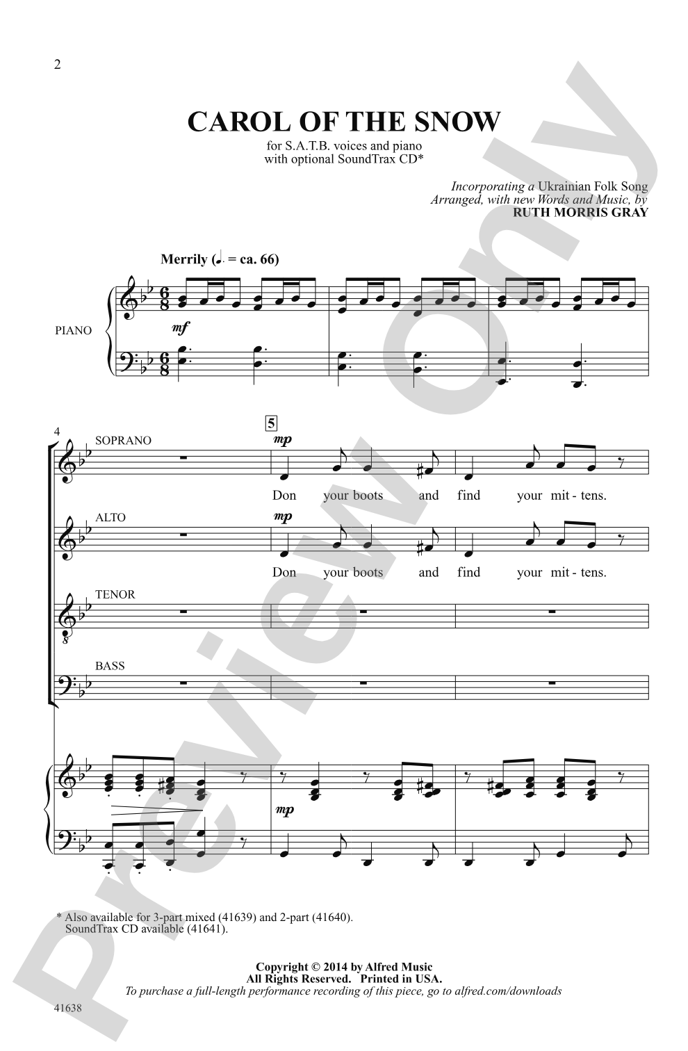 Carol of the Snow: SATB Choral Octavo