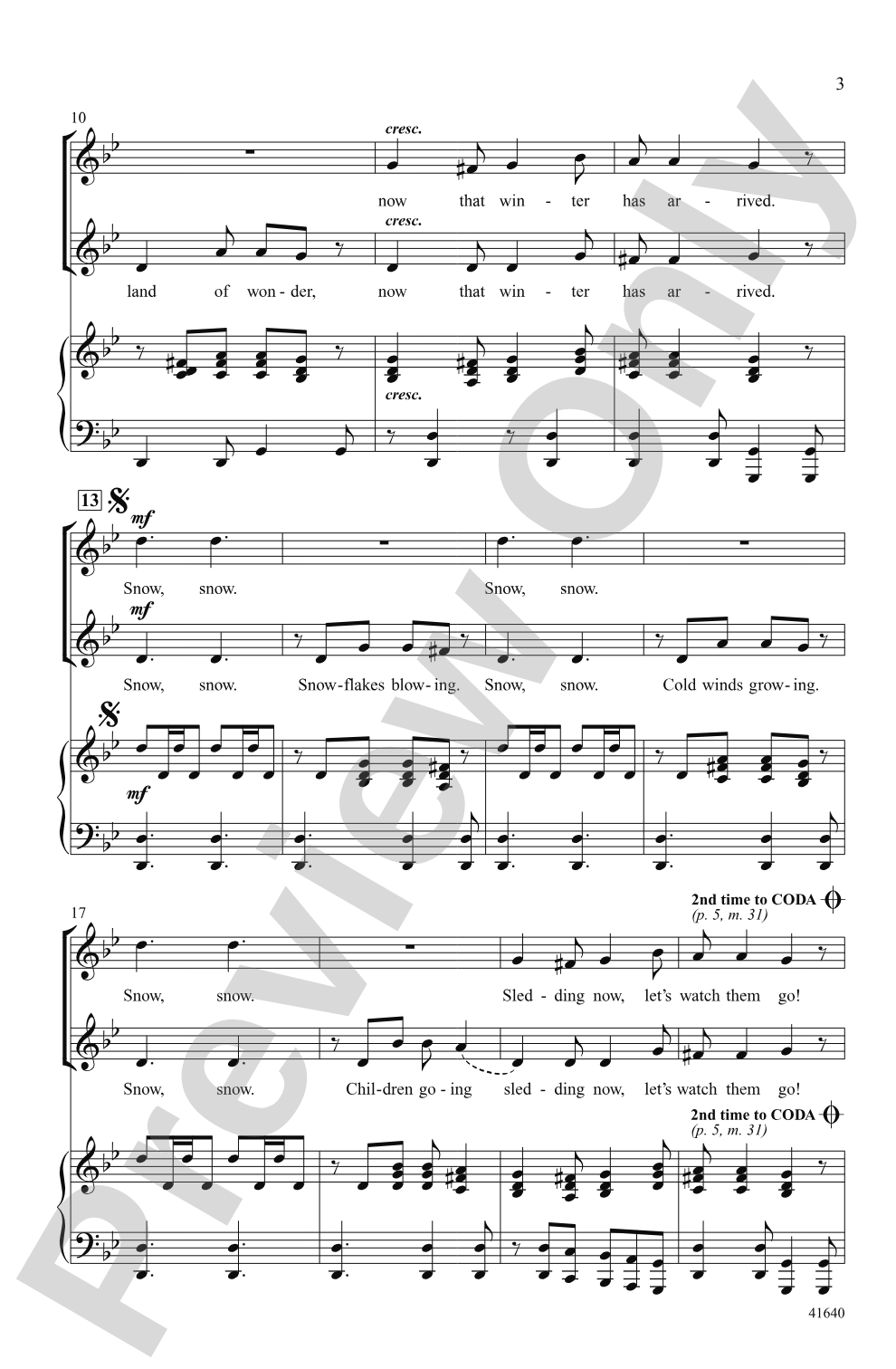 Carol of the Snow: 2-Part Choral Octavo