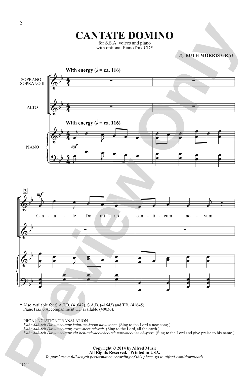 Cantate Domino: SSA Choral Octavo