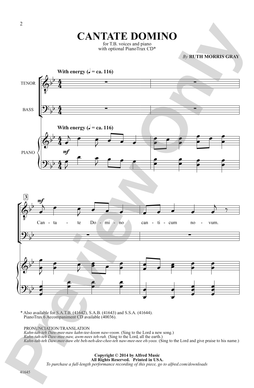 Cantate Domino: TB Choral Octavo
