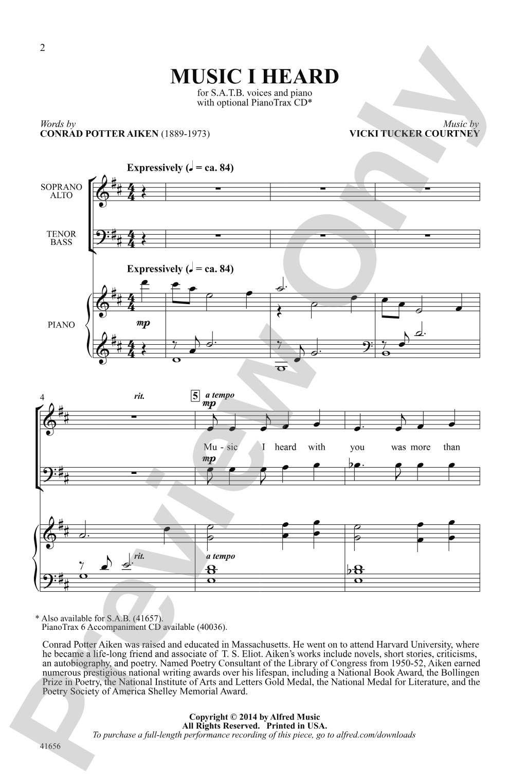 Music I Heard: SATB Choral Octavo