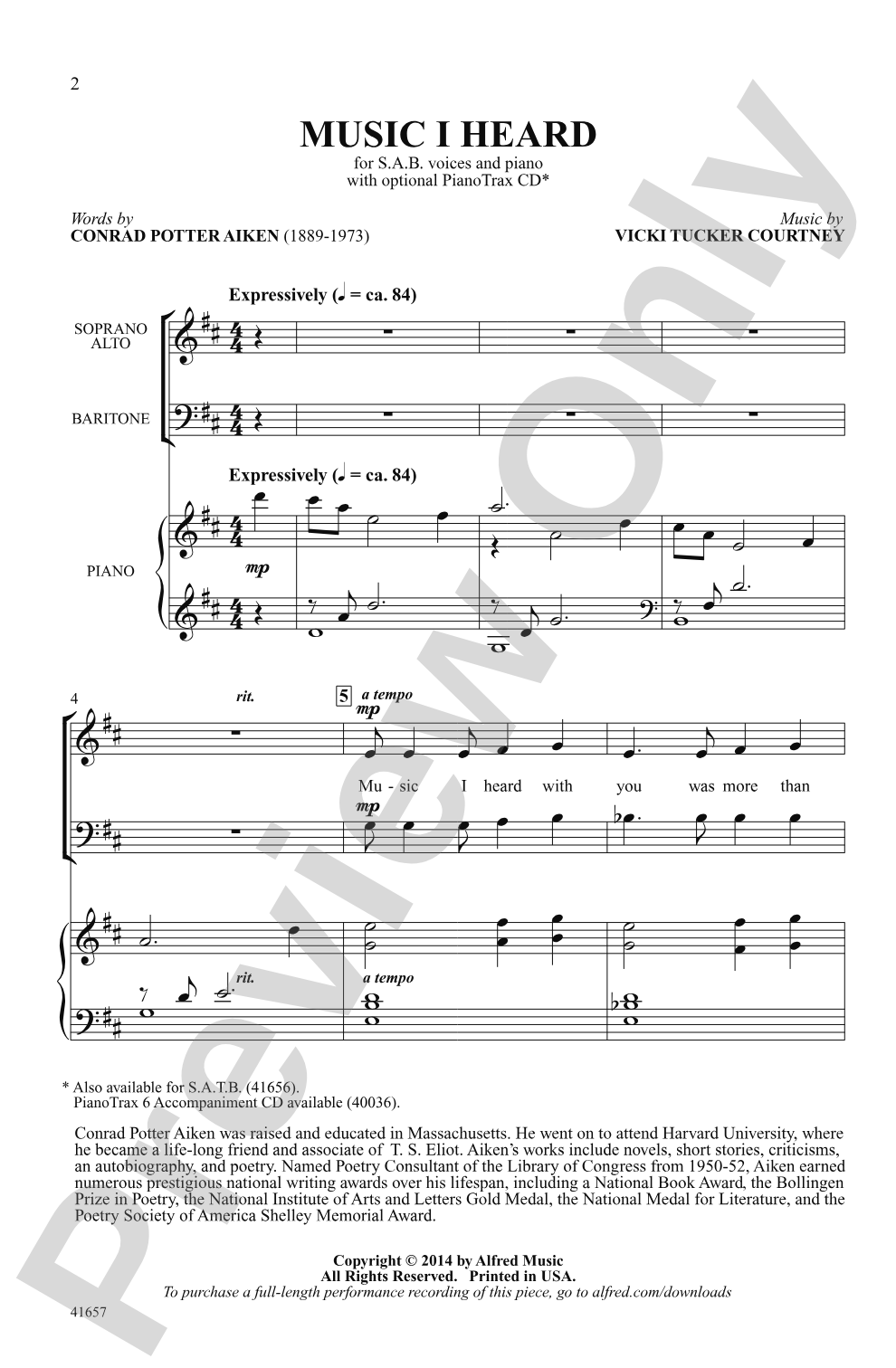Music I Heard: SAB Choral Octavo