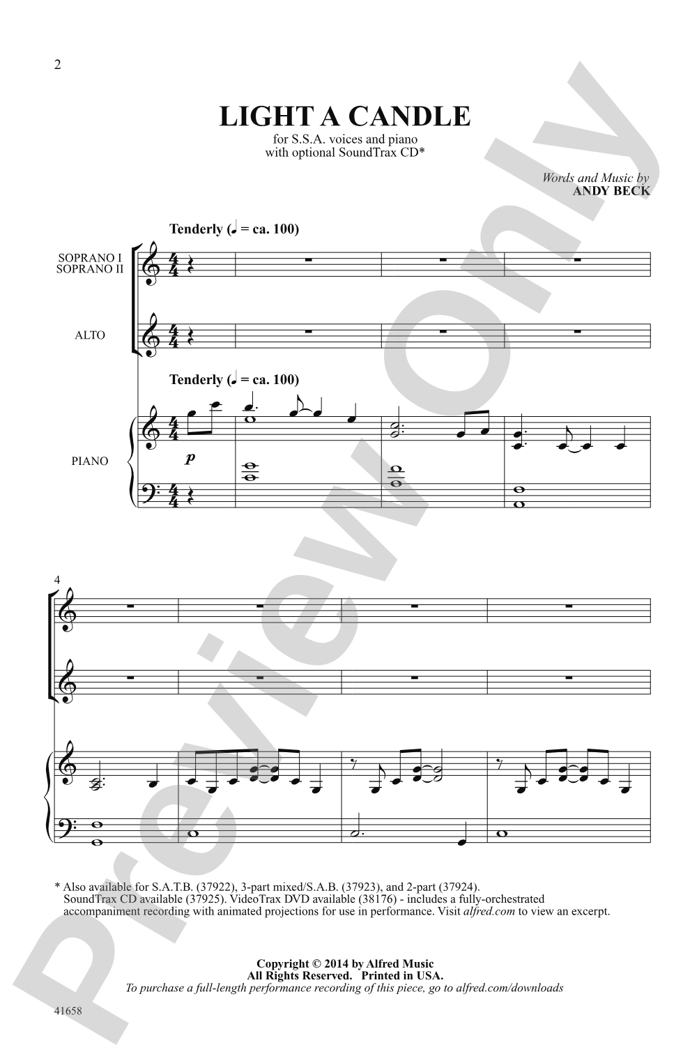 Light a Candle: SSA Choral Octavo