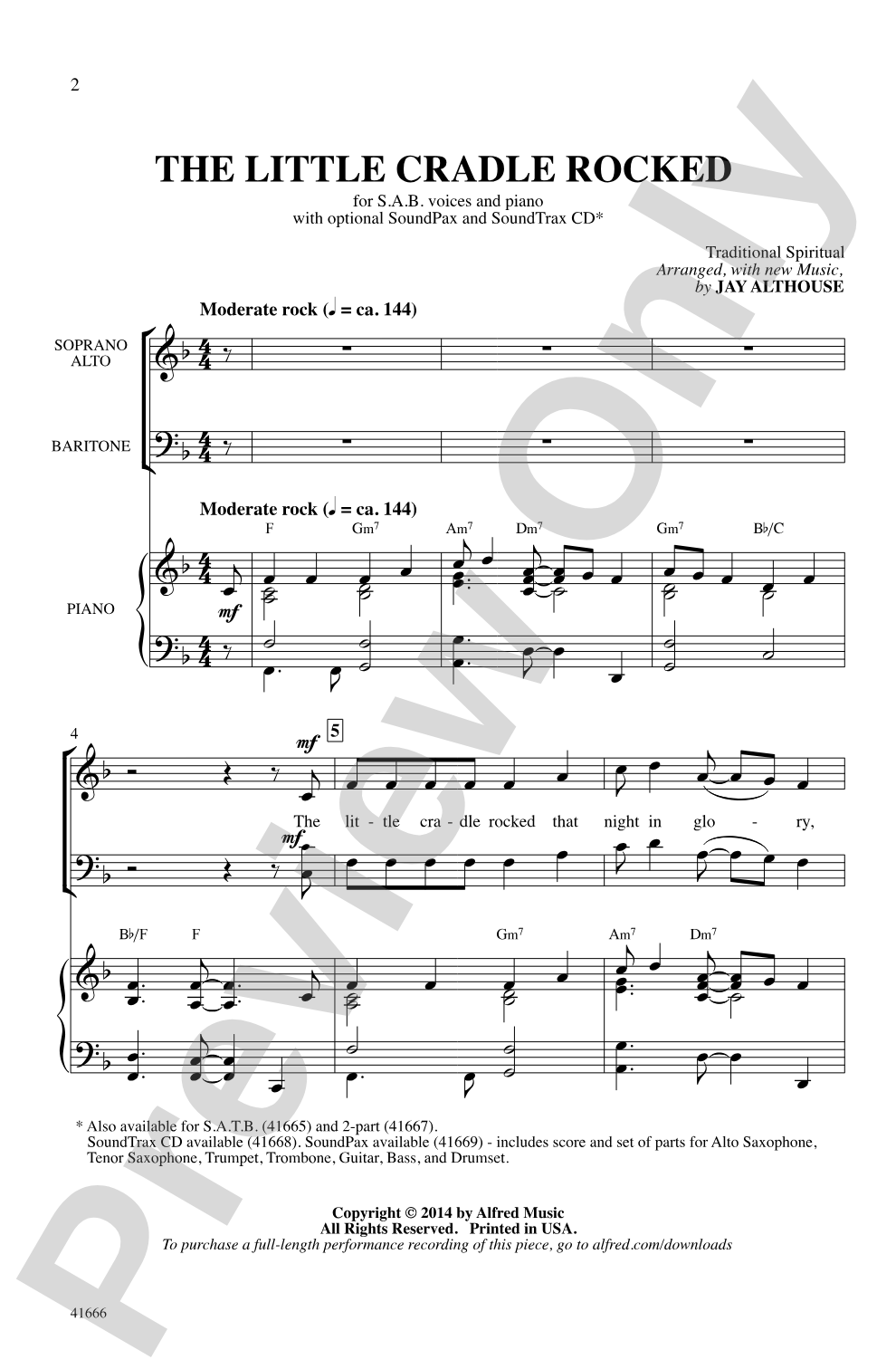 The Little Cradle Rocked: SAB Choral Octavo