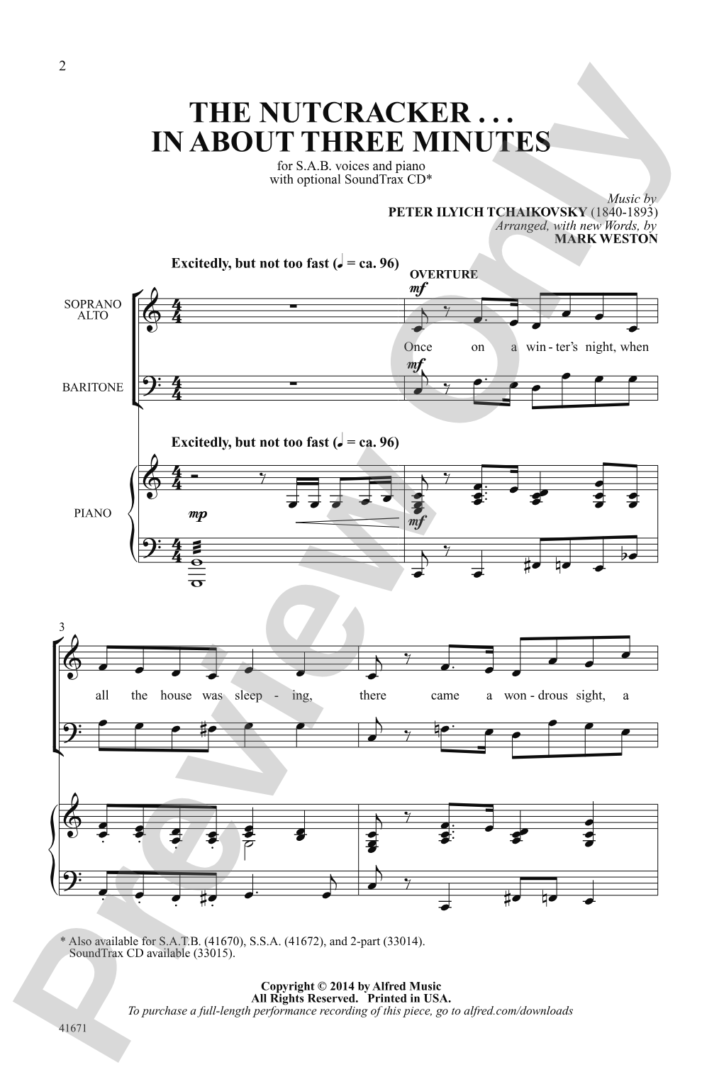The Nutcracker... In About Three Minutes: SAB Choral Octavo