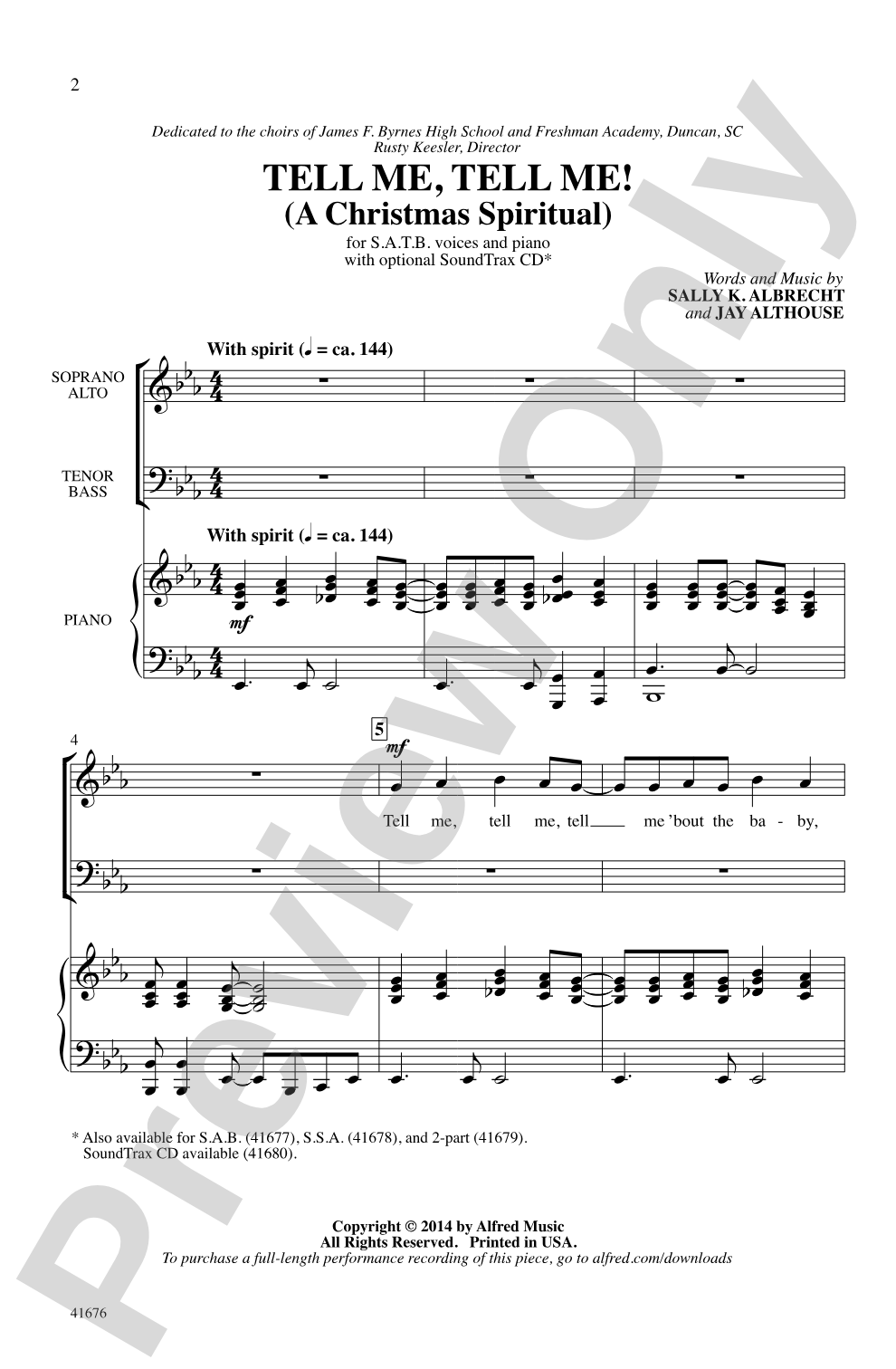 Tell Me, Tell Me!: SATB Choral Octavo