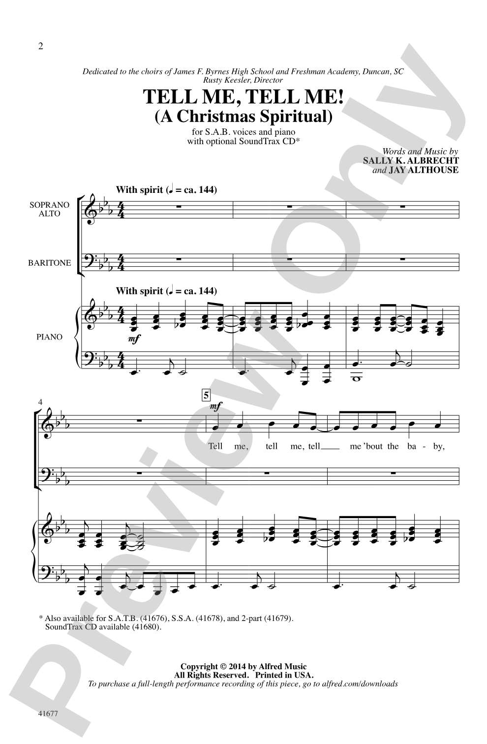 Tell Me, Tell Me!: SAB Choral Octavo