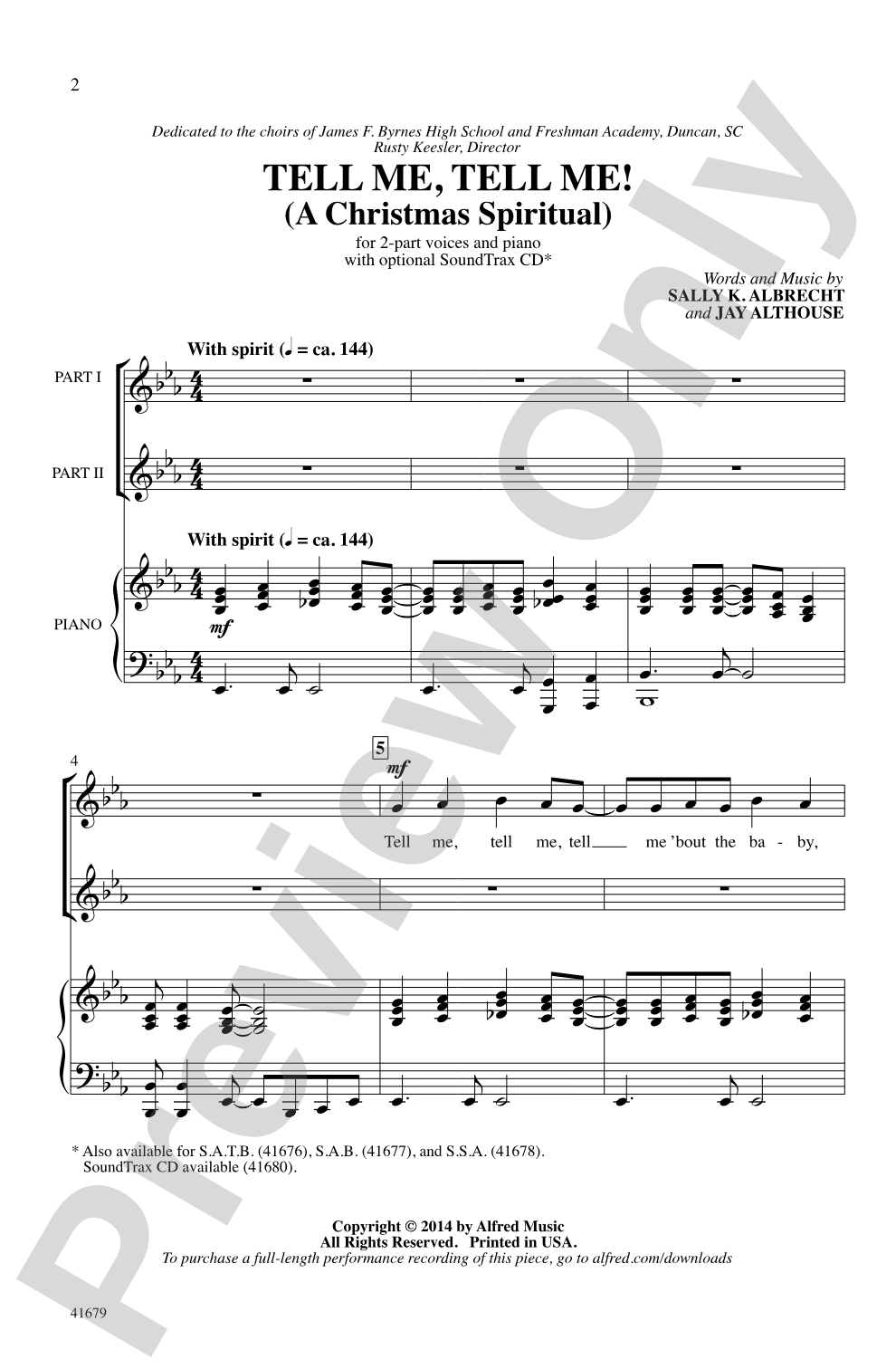 Tell Me, Tell Me!: 2-Part Choral Octavo