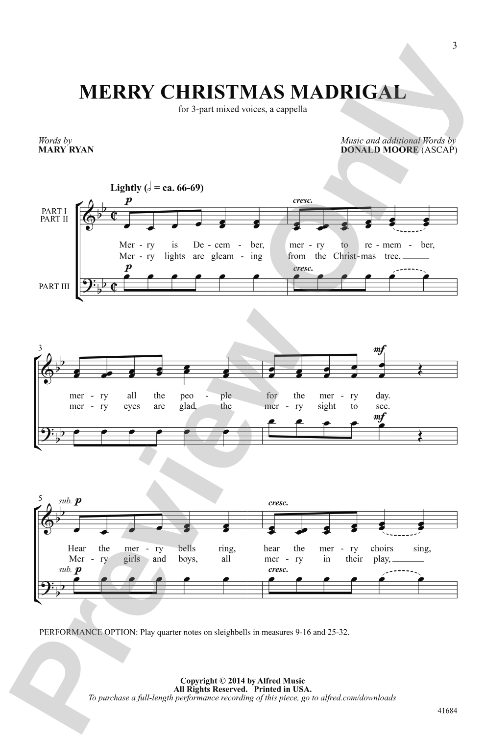 Merry Christmas Madrigal: 3-Part Mixed, <I>a cappella</I> Choral Octavo