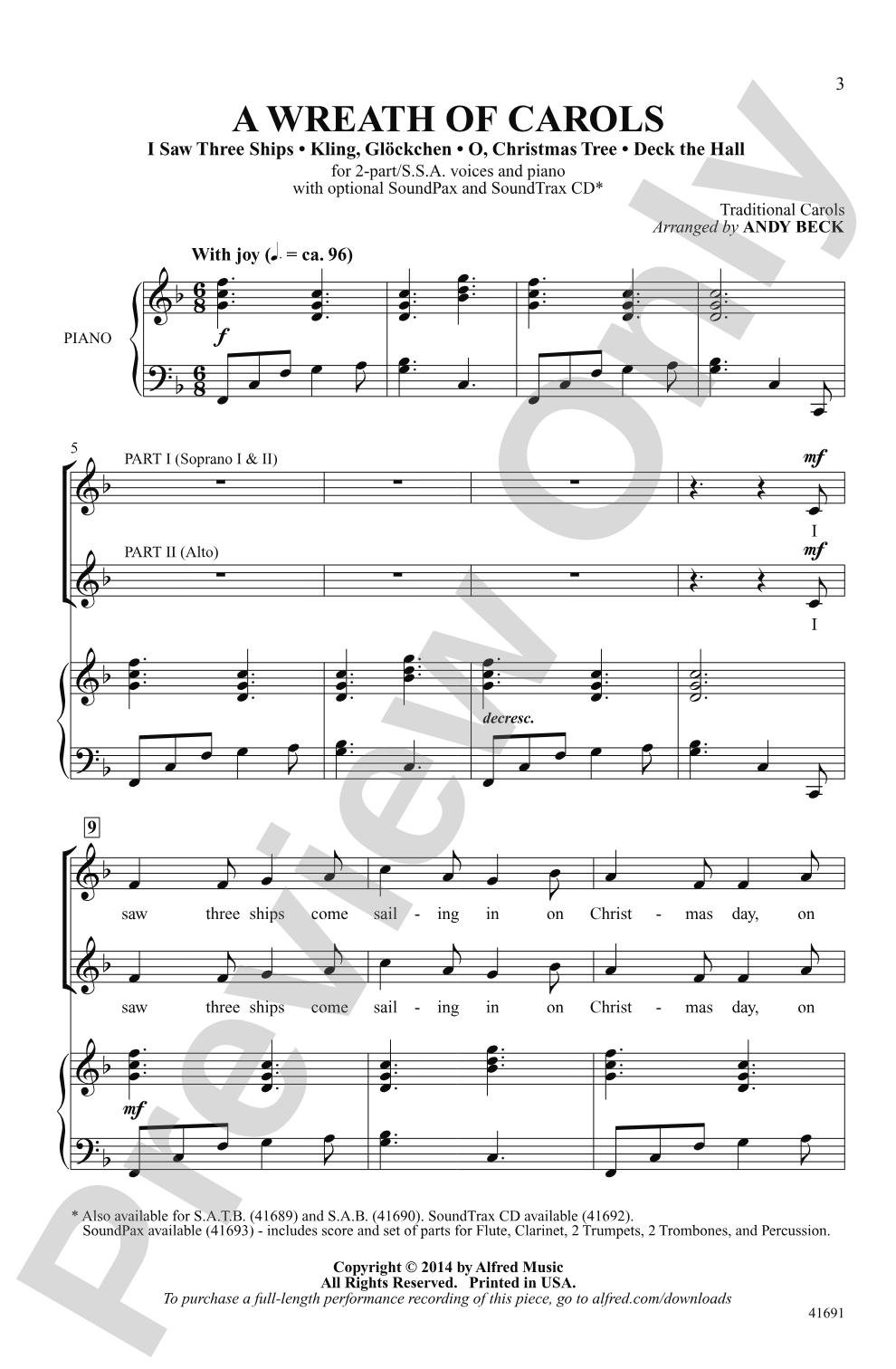 A Wreath of Carols: 2-Part / SSA Choral Octavo