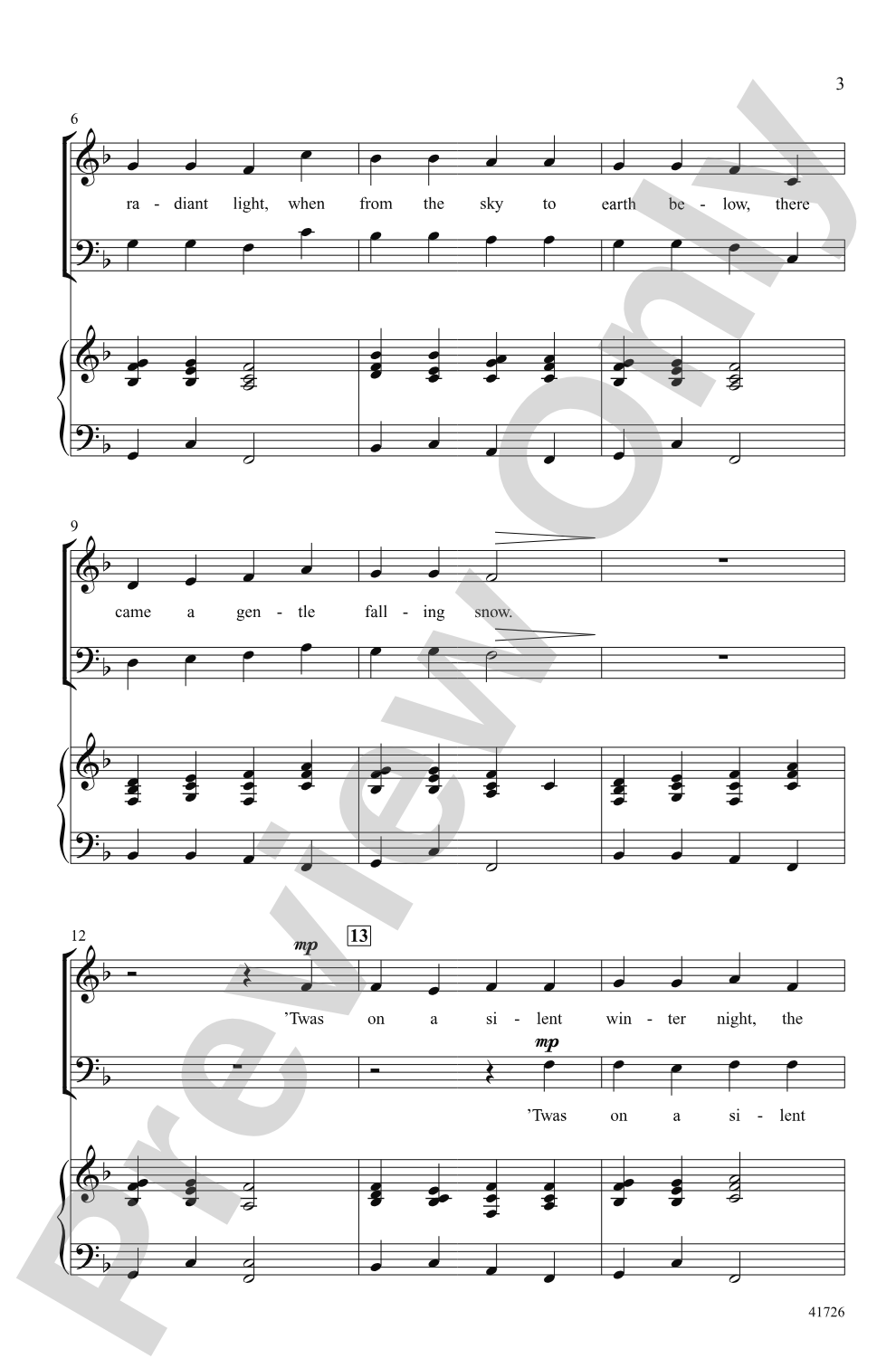 Winter Canon: SAB Choral Octavo