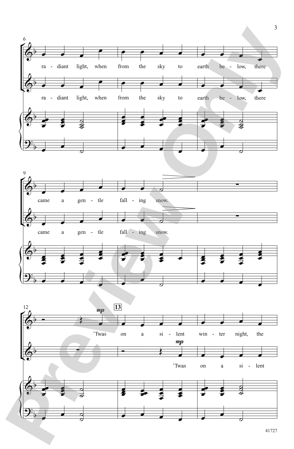 Winter Canon: SSA Choral Octavo