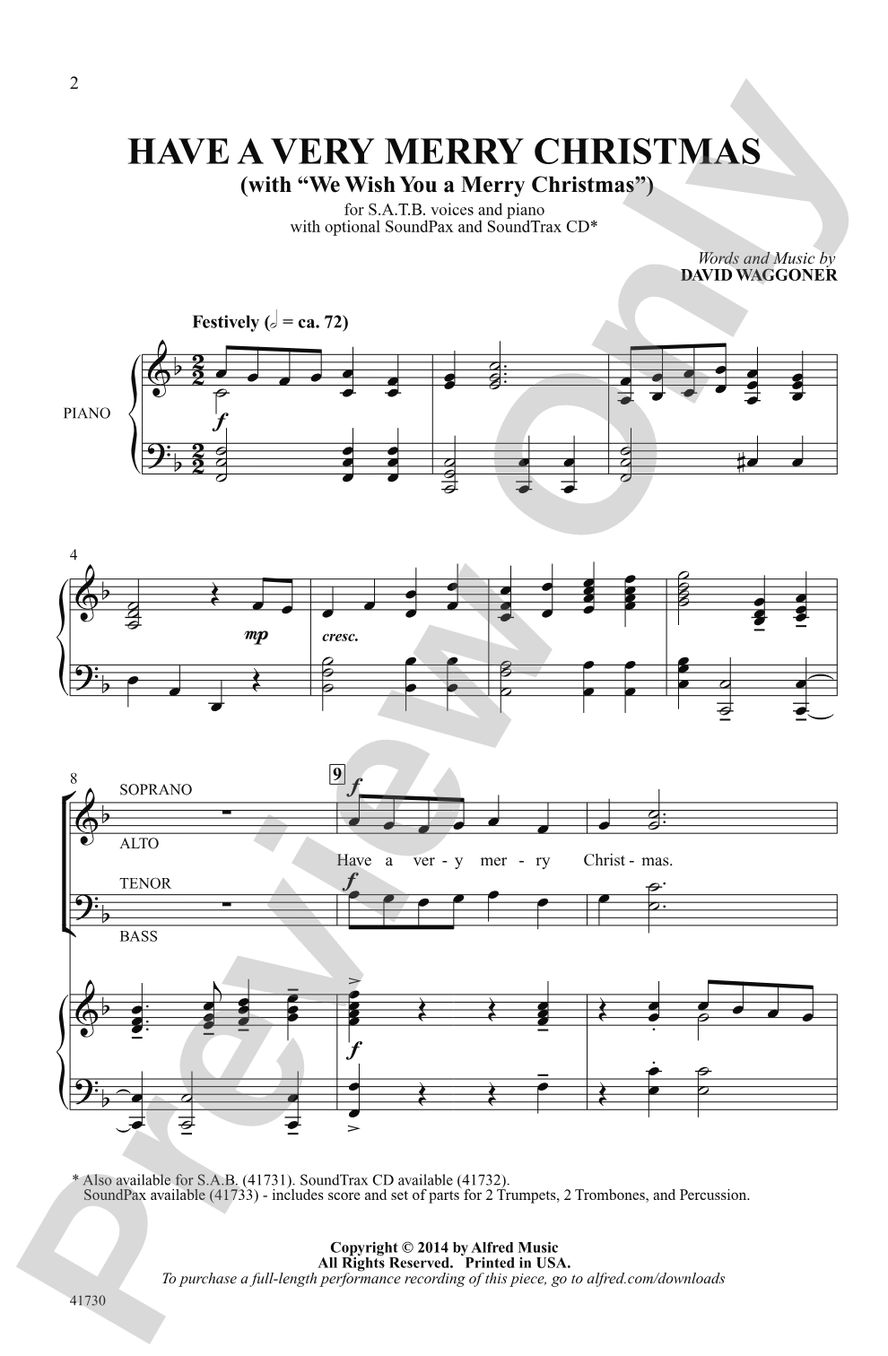 Have a Very Merry Christmas: SATB Choral Octavo