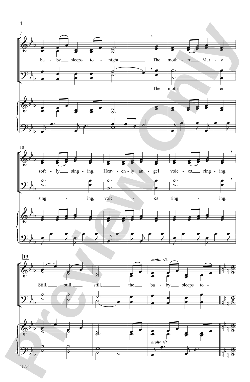 A Still, Silent Night: SATB Choral Octavo