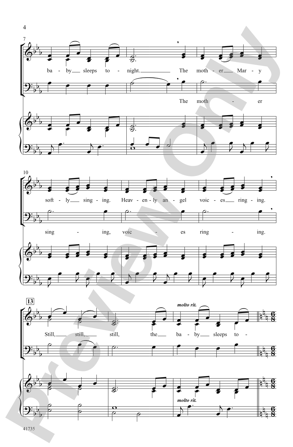 A Still, Silent Night: 3-Part Mixed Choral Octavo