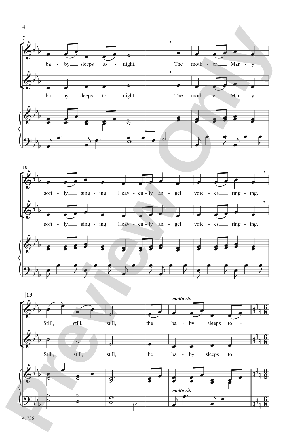 A Still, Silent Night: 2-Part Choral Octavo