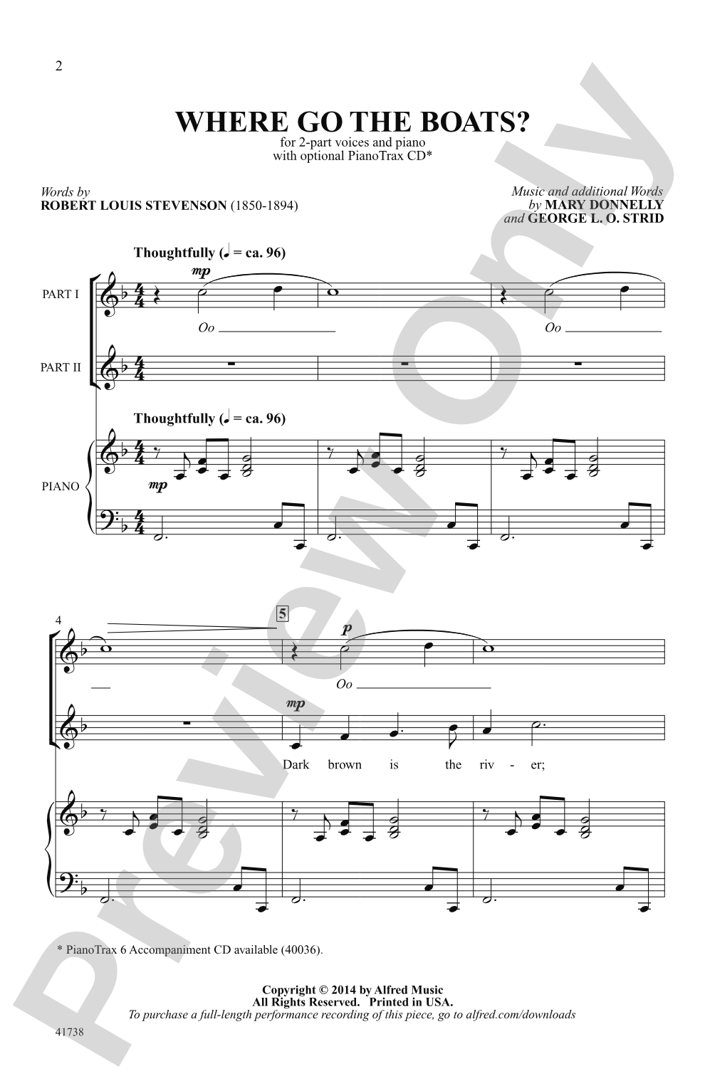 Where Go the Boats?: 2-Part Choral Octavo