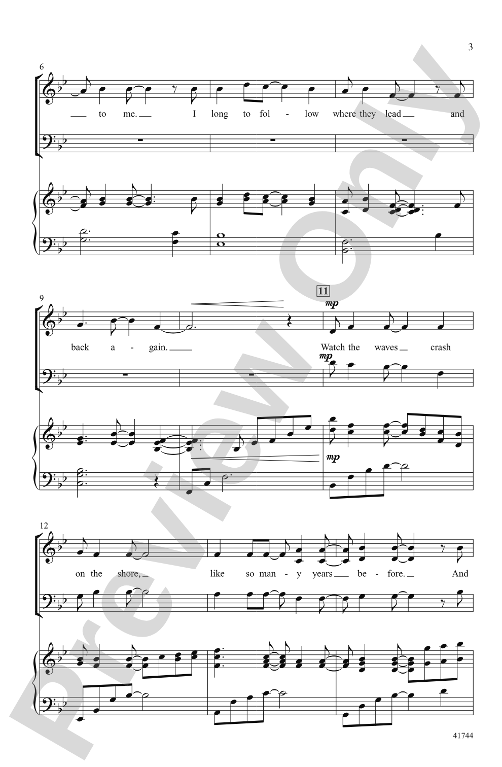 Come Back to the Sea: 3-Part Mixed Choral Octavo