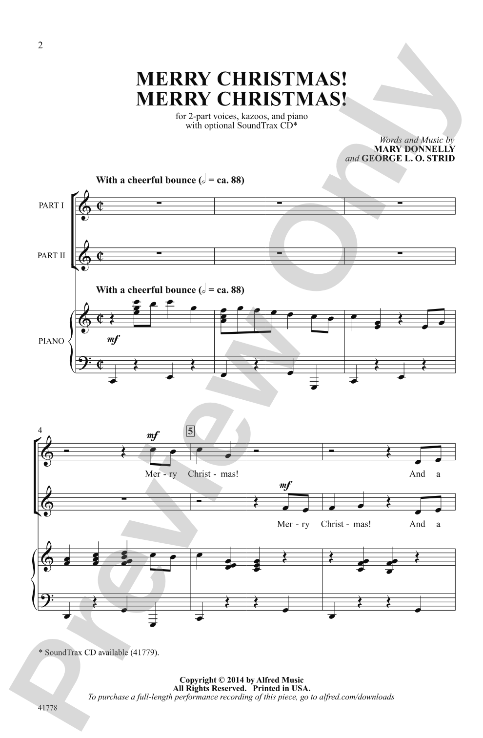 Merry Christmas! Merry Christmas!: 2-Part Choral Octavo