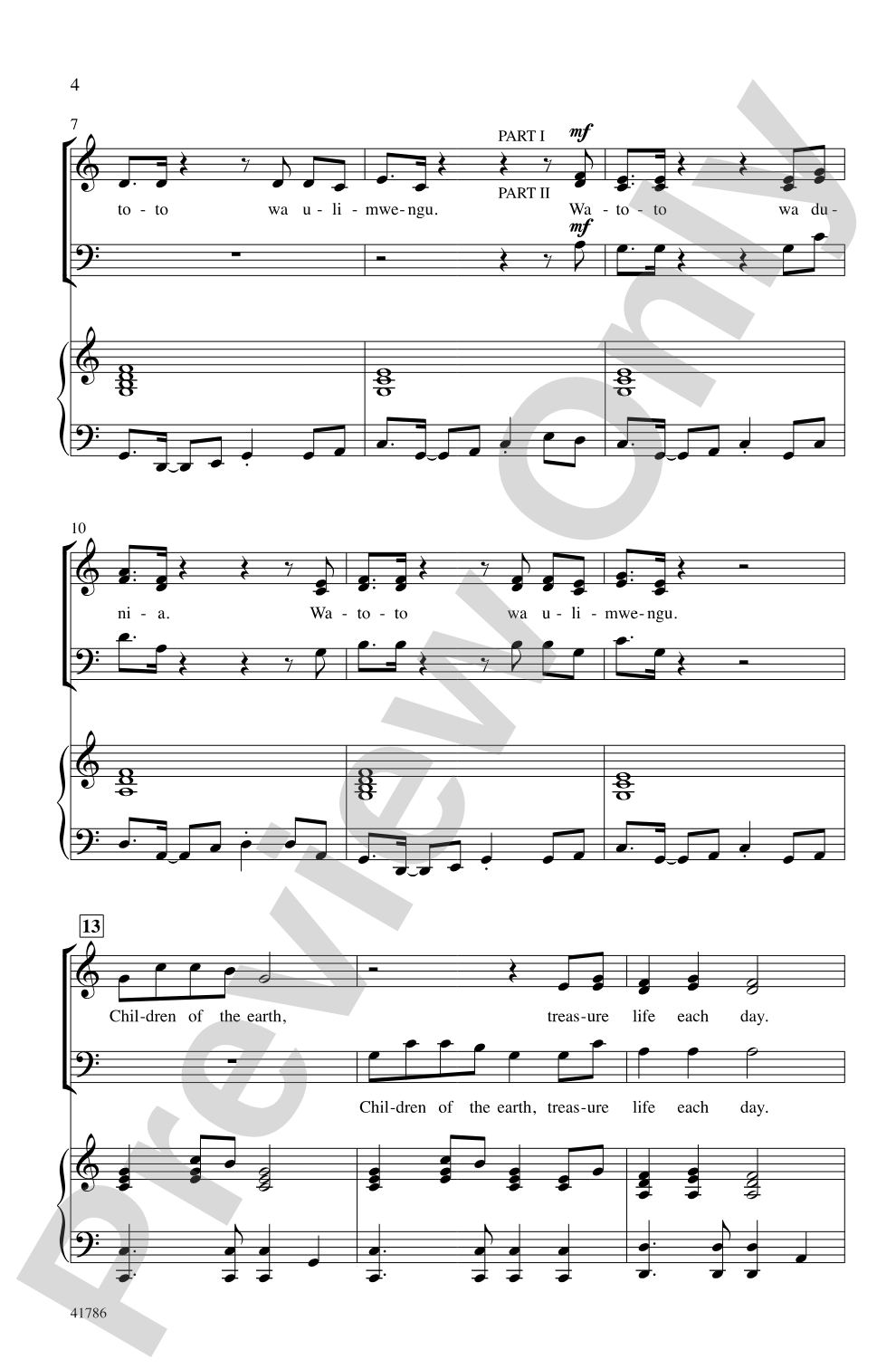 Watoto Wa Dunia (Children of the Earth -- Swahili): 3-Part Mixed Choral Octavo