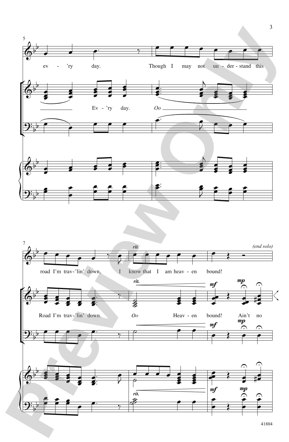 Ain't No Windin' in the Road: SSAB, <I>a cappella</I> Choral Octavo