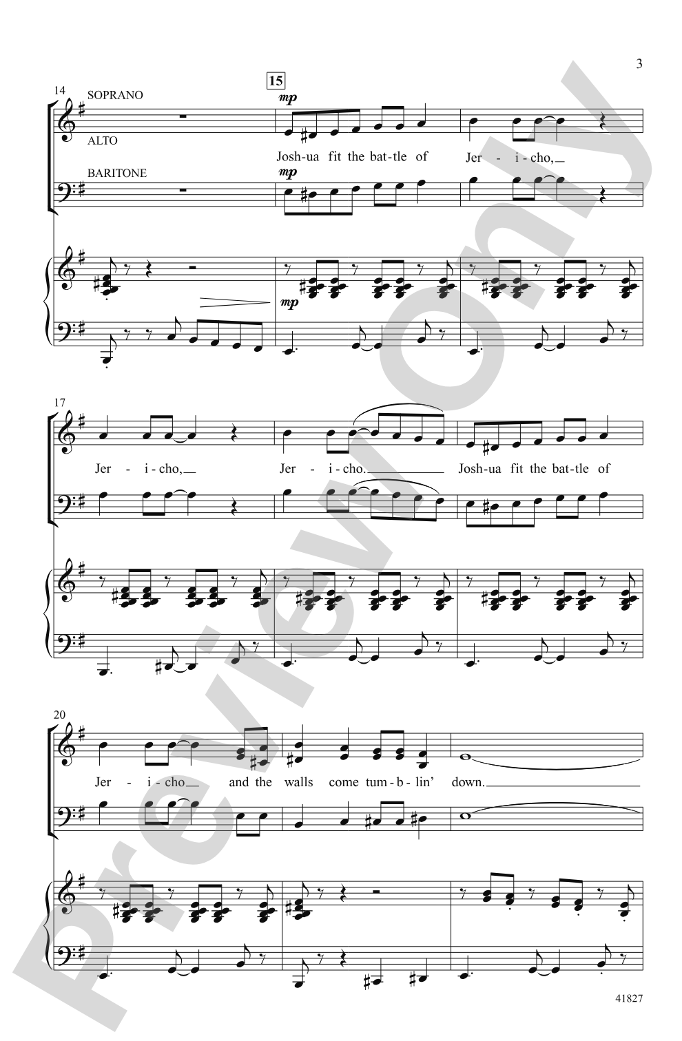 Battle of Jericho: SAB Choral Octavo