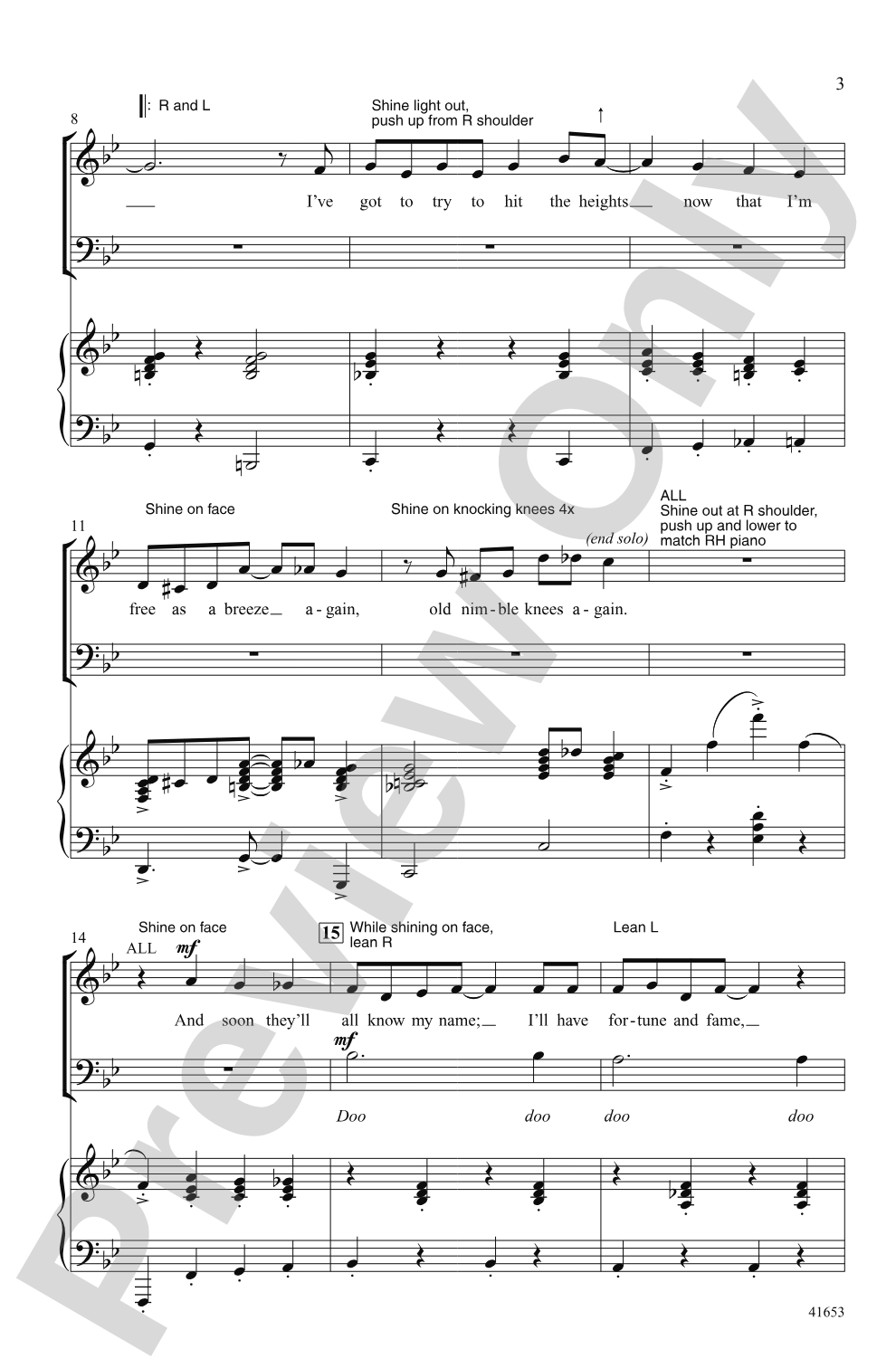 When I Get My Name in Lights: 3-Part Mixed Choral Octavo