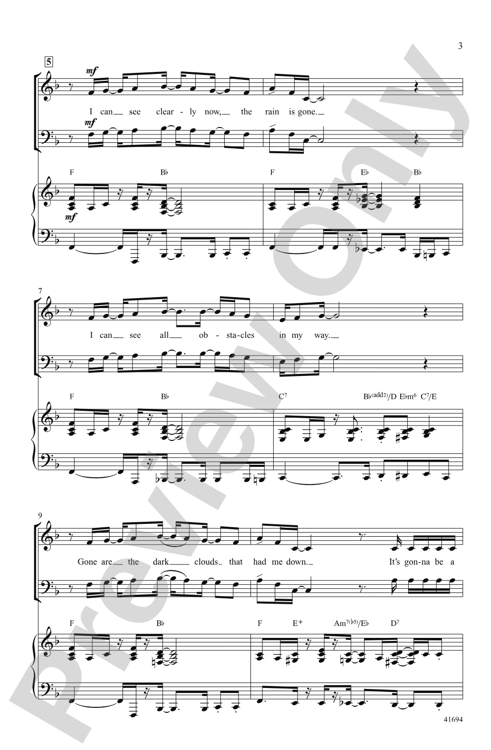 I Can See Clearly Now: SATB Choral Octavo