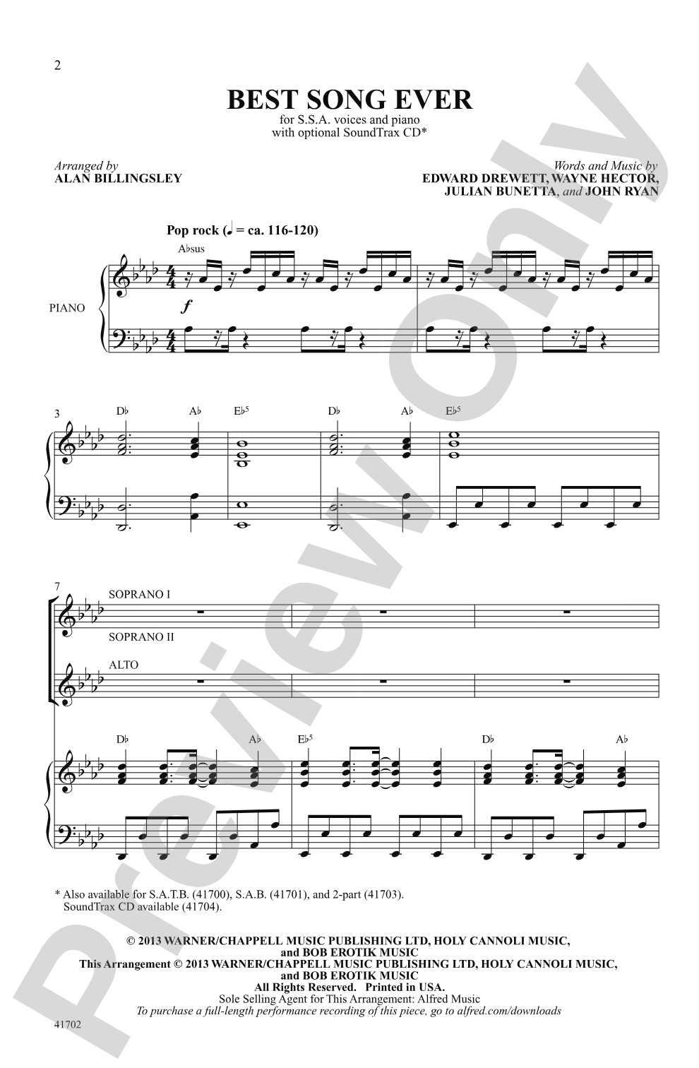 Best Song Ever: SSA Choral Octavo