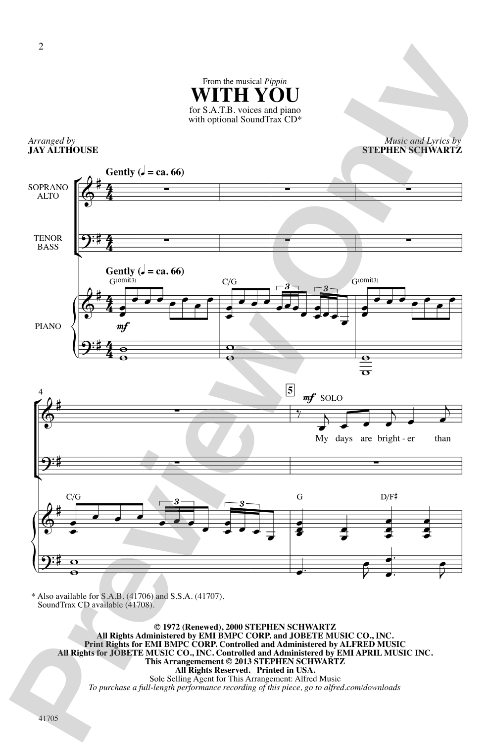 With You: SATB Choral Octavo