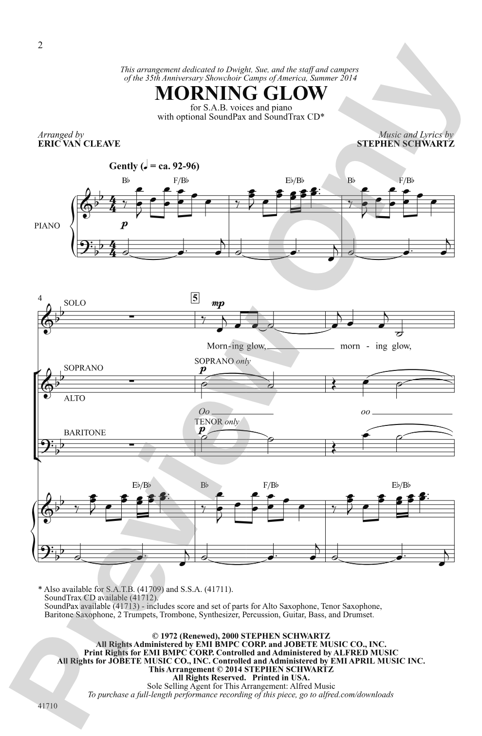 Morning Glow: SAB Choral Octavo