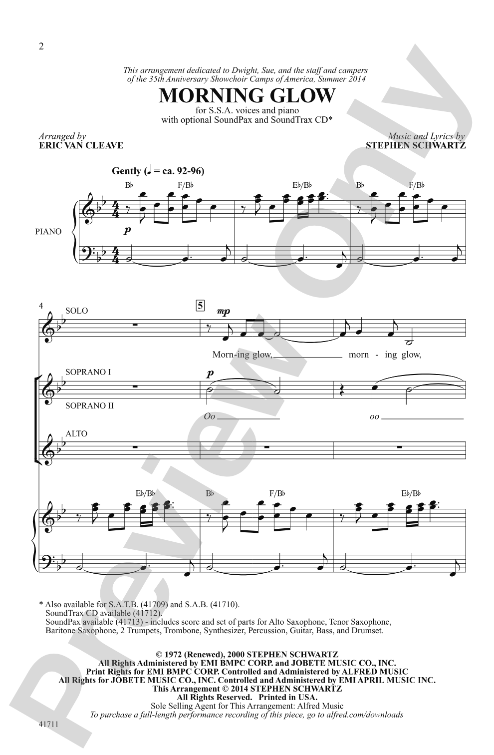 Morning Glow: SSA Choral Octavo