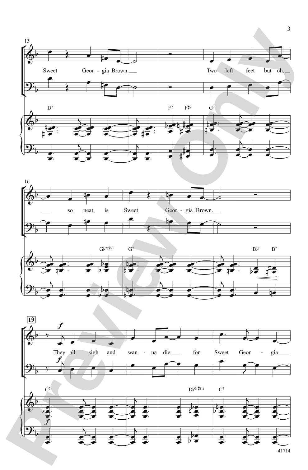 Sweet Georgia Brown: SATB Choral Octavo
