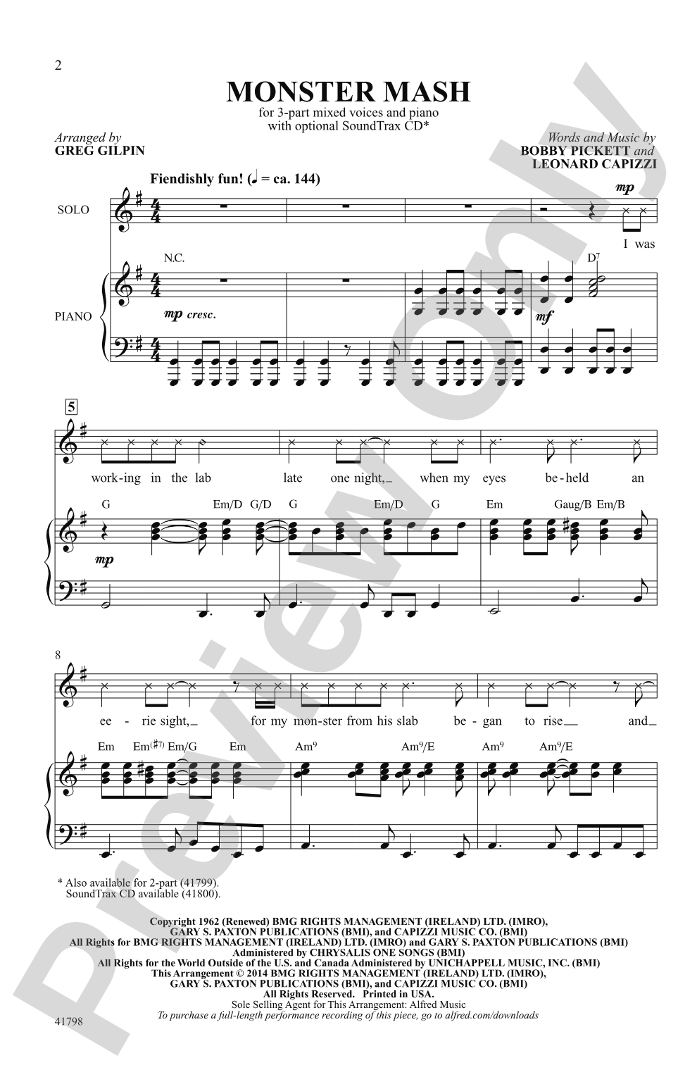 Monster Mash: 3-Part Mixed Choral Octavo