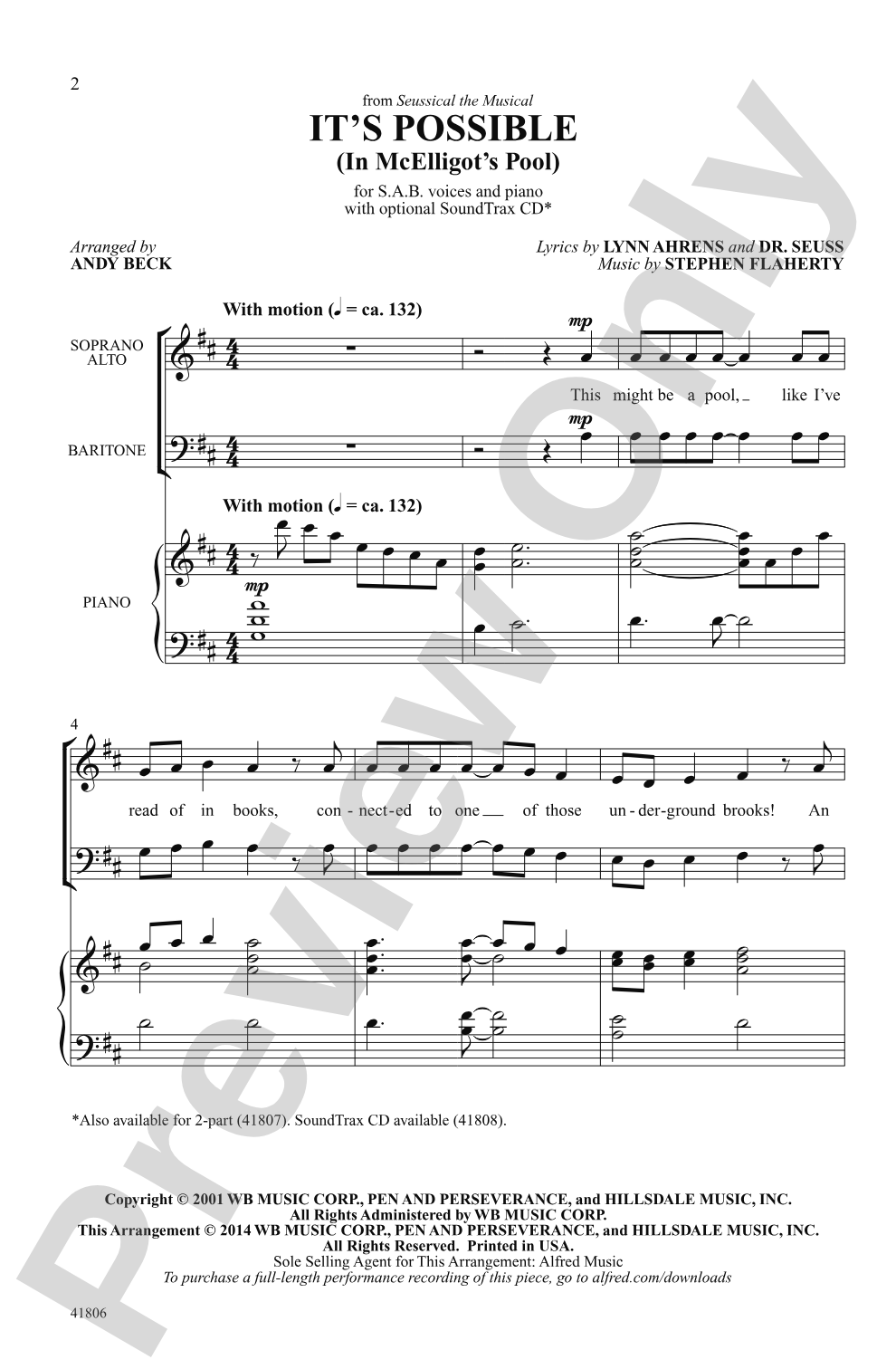 It's Possible: SAB Choral Octavo